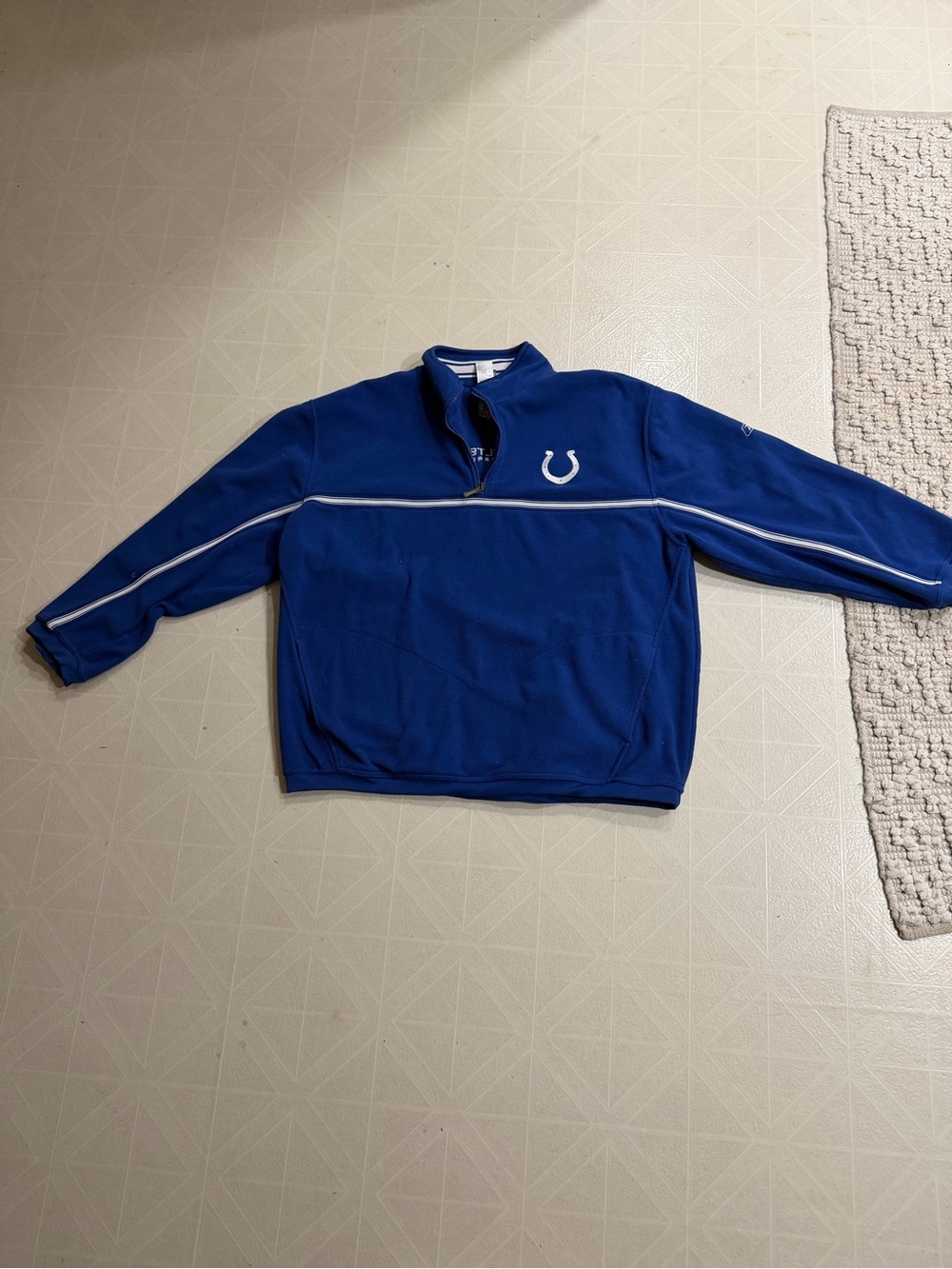NFL Men's Blue Quarter-Zip Pullover with White Trim